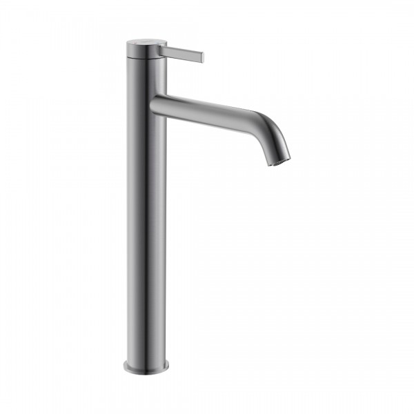 Roca Ona bateria umywalkowa wysoka Cold Start z korkiem brushed graphite A5A349EGM0
