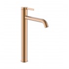Roca Ona bateria umywalkowa wysoka Cold Start z korkiem brushed copper A5A349ERM0