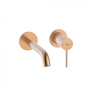 Roca Ona bateria umywalkowa podtynkowa wylewka 17,5 cm brushed copper A5A359ERM0