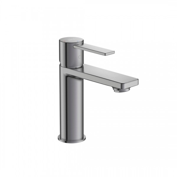 Roca Targa bateria umywalkowa stojąca Cold Start brushed graphite A5A325FGM0
