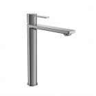 Roca Targa bateria umywalkowa wysoka stojąca Cold Start brushed graphite A5A345FGM0