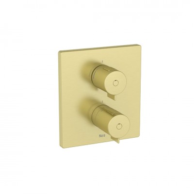 Roca T-500 bateria prysznicowa podtynkowa termostatyczna brushed gold A5A2R18VA0