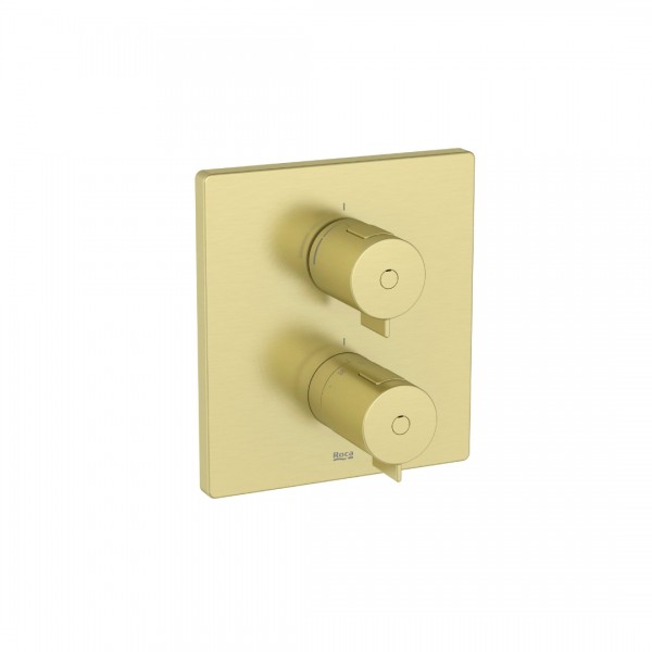 Roca T-500 bateria prysznicowa podtynkowa termostatyczna brushed gold A5A2R18VA0