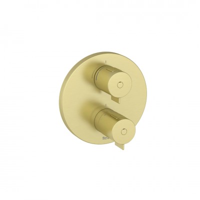 Roca T-500 bateria prysznicowa podtynkowa termostatyczna brushed gold A5A2P18VA0