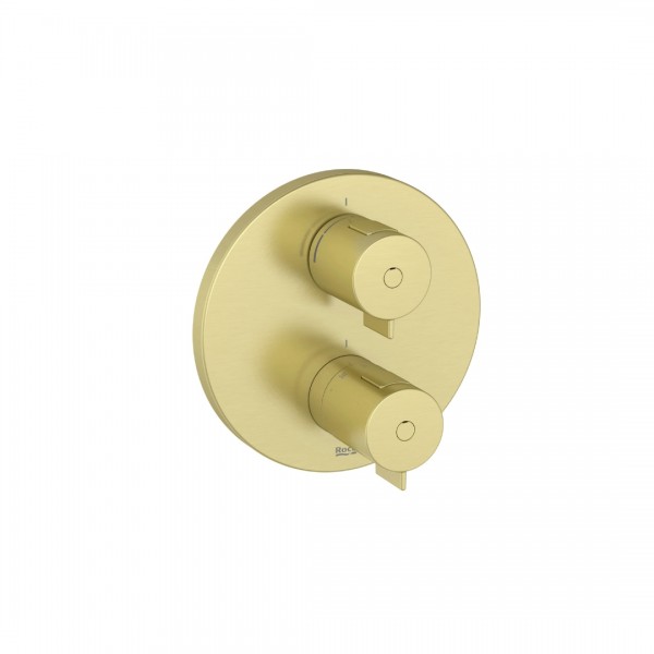 Roca T-500 bateria prysznicowa podtynkowa termostatyczna brushed gold A5A2P18VA0