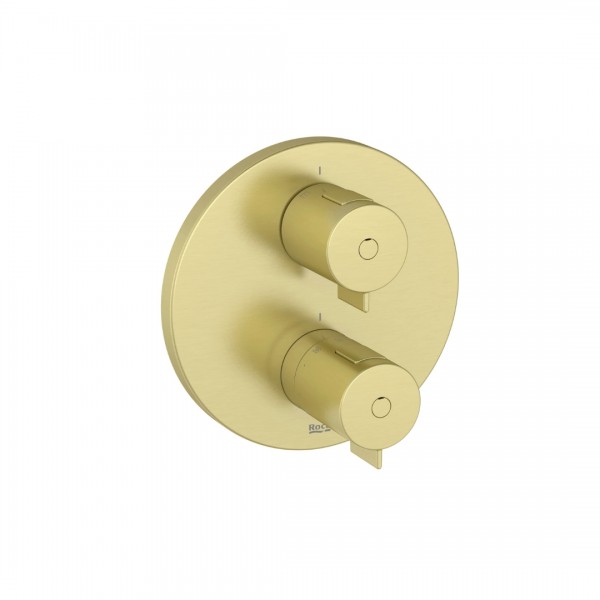 Roca T-500 bateria wannowo-prysznicowa podtynkowa termostatyczna brushed gold A5A0C18VA0