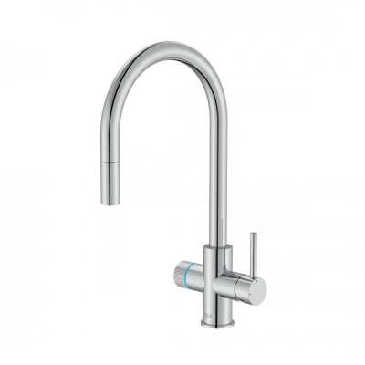 Roca Aquafy bateria kuchenna stojąca z wyciąganą wylewką z systemem filtracji wody chrom A5A8D3GC00