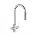 Roca Aquafy bateria kuchenna stojąca z wyciąganą wylewką z systemem filtracji wody chrom A5A8D3GC00
