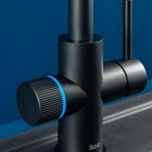 Roca Aquafy bateria kuchenna stojąca z wyciąganą wylewką z systemem filtracji wody czarny mat A5A8D3GNB0