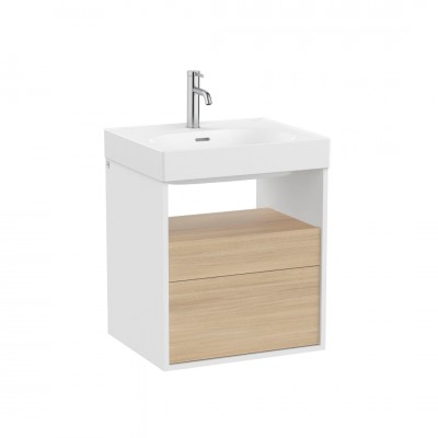 Roca Meridian szafka podumywalkowa 55 cm wisząca biały mat / olcha A858105607