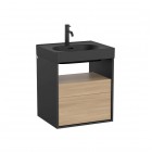 Roca Meridian szafka podumywalkowa 55x46 cm wisząca czarny mat / olcha A858105608