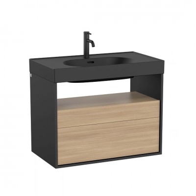 Roca Meridian szafka podumywalkowa 80x46 cm wisząca czarny mat / olcha A858107608