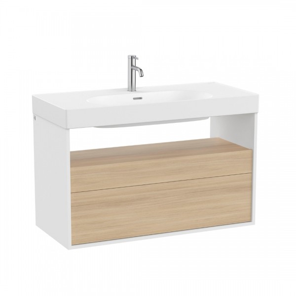 Roca Meridian szafka podumywalkowa 100x46 cm wisząca biały mat / olcha A858108607