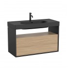Roca Meridian szafka podumywalkowa 100x46 cm wisząca czarny mat / olcha A858108608