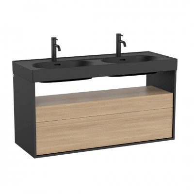 Roca Meridian szafka podumywalkowa 120x46 cm wisząca czarny mat / olcha A858109608