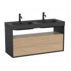 Roca Meridian szafka podumywalkowa 120x46 cm wisząca czarny mat / olcha A858109608