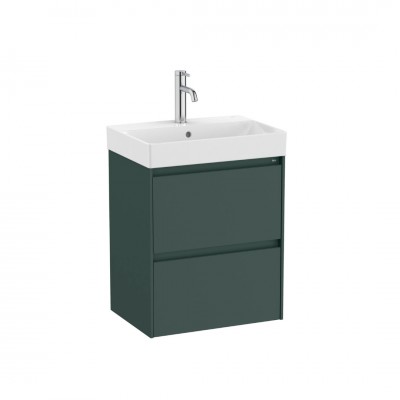 Roca Ona Unik Compacto zestaw łazienkowy 50 cm z szufladami ciemny zielony mat A851682513