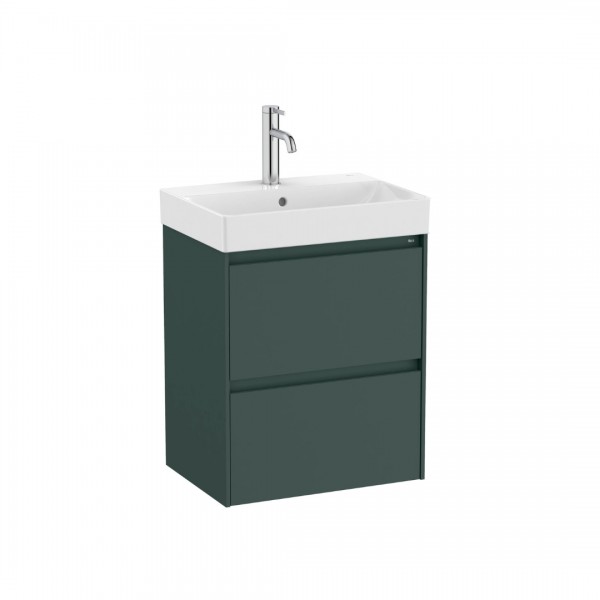 Roca Ona Unik Compacto zestaw łazienkowy 50 cm z szufladami ciemny zielony mat A851682513