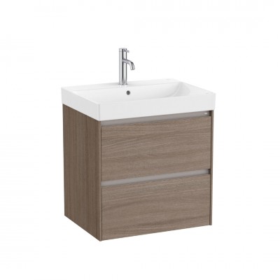 Roca Ona Unik zestaw łazienkowy 60 cm z szufladami ciemny wiąz A851688511
