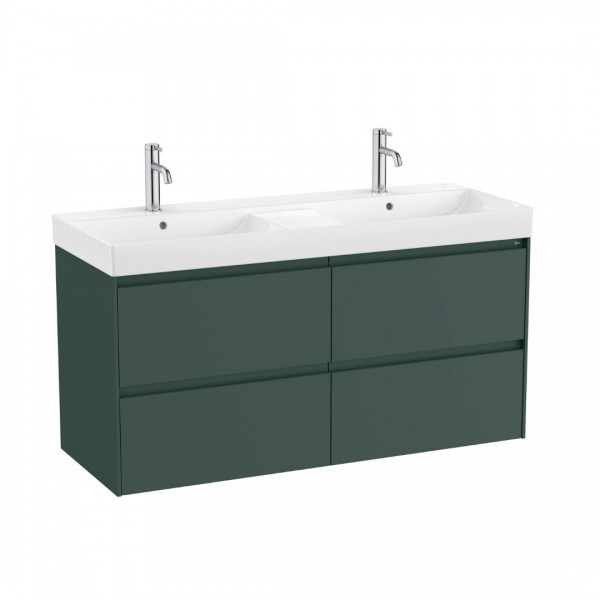 Roca Ona Unik zestaw łazienkowy 120 cm z szufladami ciemny zielony mat A851694513