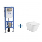 Roca zestaw podtynkowy Duplo S + miska WC wisząca Gap Square Rimless z deską WC wolnoopadającą Ultra Slim A893107600