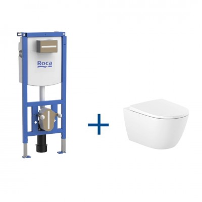 Roca zestaw podtynkowy Duplo S + miska WC wisząca Ona Rimless z deską WC wolnoopadającą A893107560