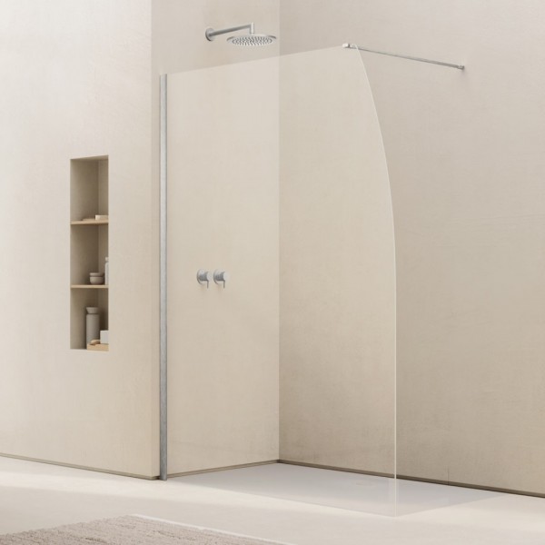Ronal Easy 2.0 ścianka prysznicowa wolnostojąca Walk-in 90 cm nikiel szczotkowany D40S0902507