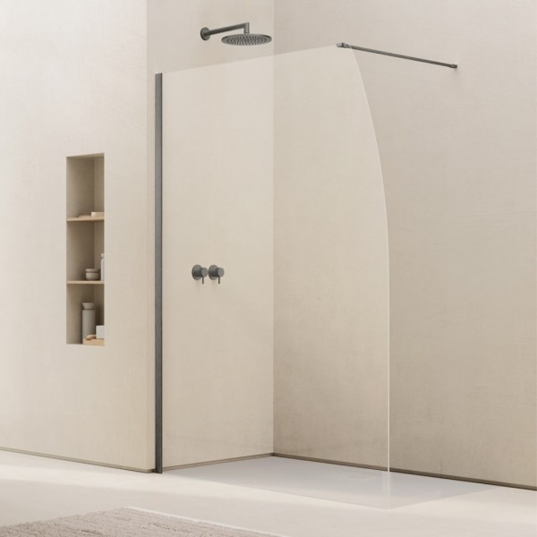 Ronal Easy 2.0 ścianka prysznicowa wolnostojąca Walk-in 90 cm gunmetal szczotkowany D40S0902607
