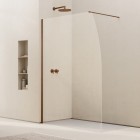 Ronal Easy 2.0 ścianka prysznicowa wolnostojąca Walk-in 90 cm miedź szczotkowana D40S0902707