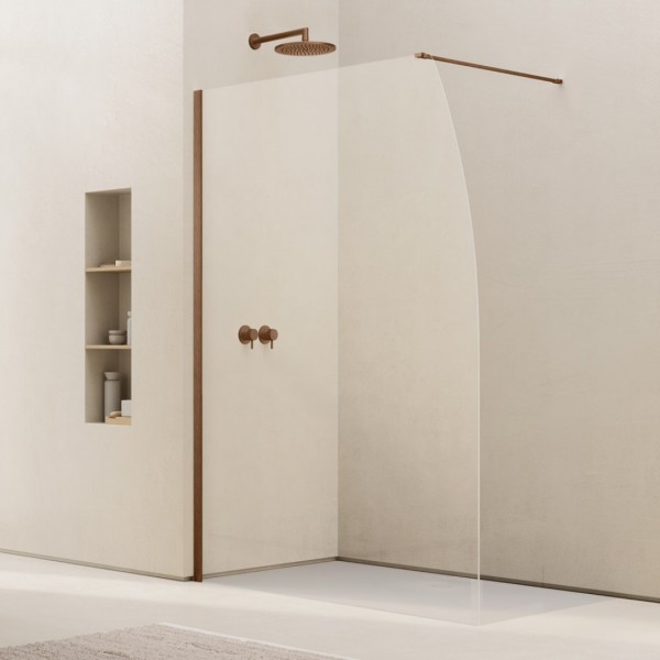 Ronal Easy 2.0 ścianka prysznicowa wolnostojąca Walk-in 90 cm miedź szczotkowana D40S0902707