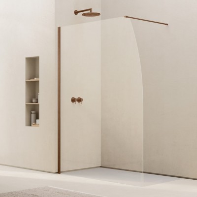 Ronal Easy 2.0 ścianka prysznicowa wolnostojąca Walk-in 120 cm miedź szczotkowana D40S1202707