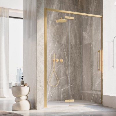 Sanswiss Oriana drzwi prysznicowe 90 cm lewe złoto szczotkowane D36T13L0901307