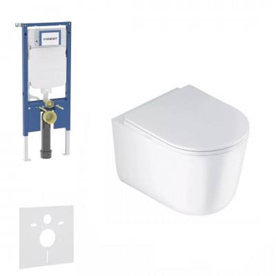 Geberit Duofix Slim Jasmin zestaw WC podtynkowy 5w1 biały połysk 79290