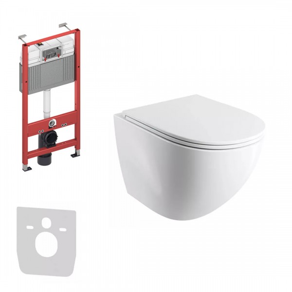 Omnires Ottawa Comfort miska WC z deską wolnoopadającą Silent Power stelażem podtynkowym Tece Base biały 79297