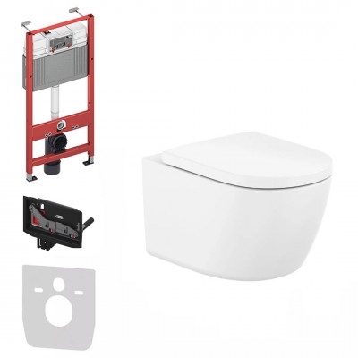 Roca Meridian miska WC z deską wolnoopadającą Vortex stelażem podtynkowym Tece Base Fresh biały 79309 Roca Meridian miska WC z deską wolnoopadającą Vortex stelażem podtynkowym Tece Base Fresh biały 79309