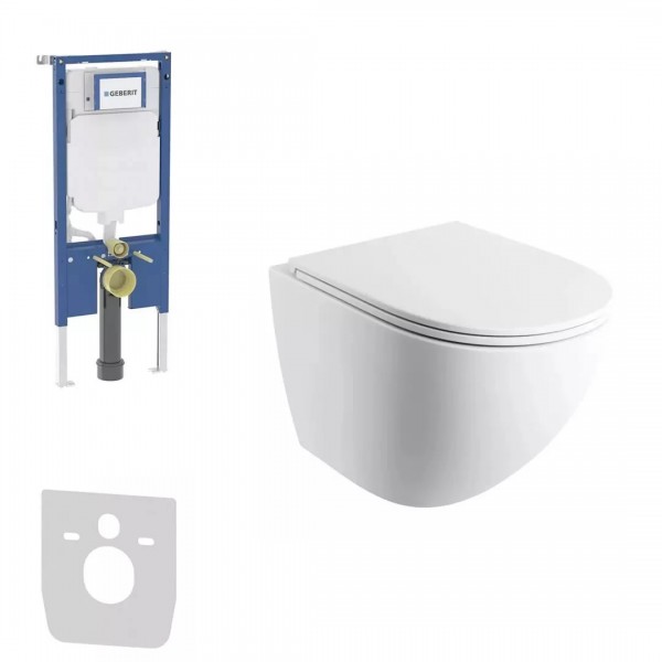 Omnires Ottawa Comfort miska WC z deską wolnoopadajacą Silent Power stelażem podtynkowym Geberit Duofix Slim biały mat 79295