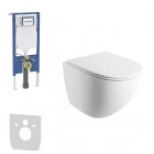 Omnires Ottawa Comfort miska WC z deską wolnoopadajacą Silent Power stelażem podtynkowym Geberit Duofix Slim biały mat 79295