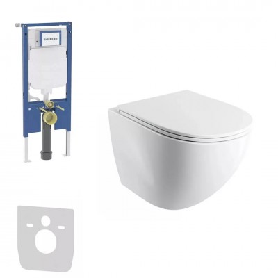 Omnires Ottawa Comfort miska WC z deską wolnoopadającą Silent Power stelażem podtynkowym Geberit Duofix Slim biały 79293