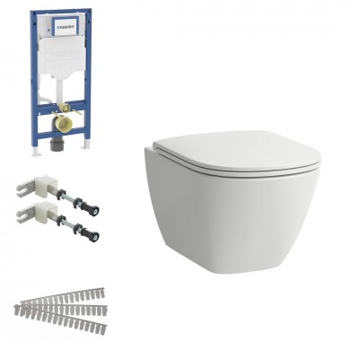 Laufen Lua Advanced miska WC wisząca Silent Flush z deską wolnoopadającą biała + stelaż podtynkowy Geberit Duofix 79331 Laufen Lua Advanced miska WC wisząca Silent Flush z deską wolnoopadającą biała + stelaż podtynkowy Geberit Duofix 79331