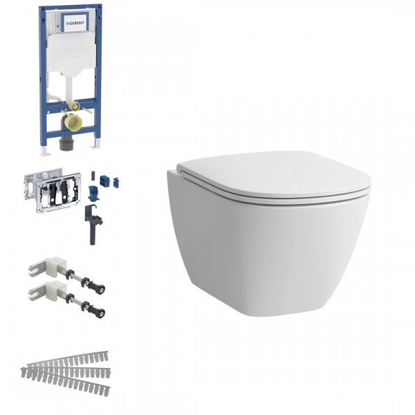 Laufen Lua Advanced miska WC wisząca Silent Flush z deską wolnoopadającą biała + stelaż podtynkowy Geberit Duofix DuoFresh 79332