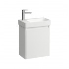 Laufen Base 2.0 zestaw szafka podumywalkowa 45,7 cm biały mat z umywalką lewa biała H8658652601131