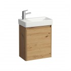 Laufen Base 2.0 szafka podumywalkowa 45,7 cm dziki dąb z umywalką lewa biała H8658652671131