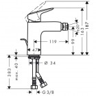 Hansgrohe Logis bateria bidetowa