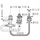 Hansgrohe zestaw podstawowy do baterii 3-otworowej do montażu na brzegu wanny 13439180