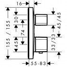 Hansgrohe bateria termostatyczna Ecostat E, podtynkowa z zaworem odcinającym