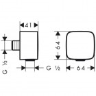 Hansgrohe Fixfit przyłącze węża z zaworem zwrotnym 26457000