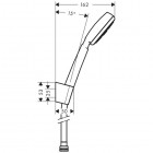 Hansgrohe Crometta 100 1jet/PorterS zestaw natryskowy 1,25 m lub 1,6 m 26664400