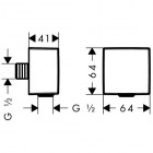 Hansgrohe Fixfit Square przyłącze węża z zaworem zwrotnym