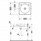 Duravit Architec umywalka nablatowa 450x450 mm otwór na baterię z lewej strony