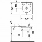 Duravit Architec umywalka nablatowa 420x420 mm bez otworu na baterię